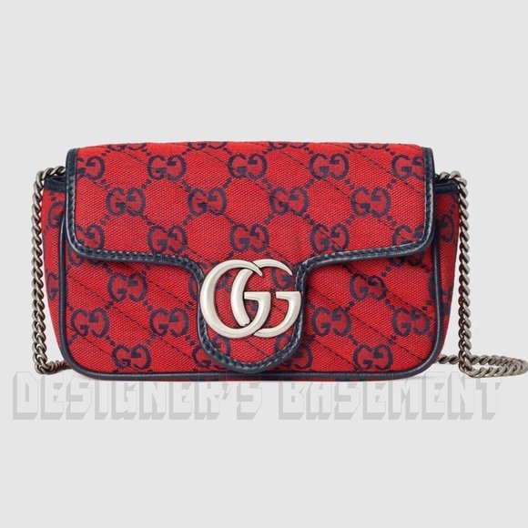 GUCCI Limited Edition GG Marmont logo quilted red GG canvas SUPER MINI Chain bag - Picture 2 of 8